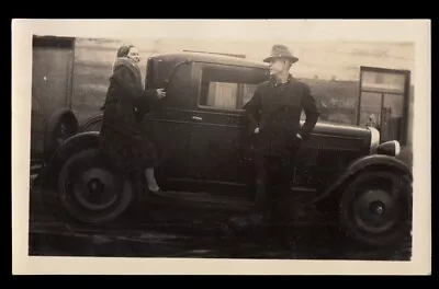 $5.99 • Buy DANGEROUS GANGSTER MAN & LAUGHING WOMAN W SPOOKY BLACK CAR ~ 1920s PHOTO