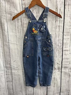 VTG Disney Winnie The Pooh Boys 3T Cotton Denim Jeans Overalls Embroidered  • $25