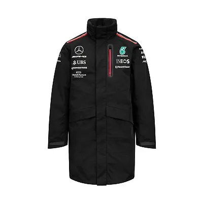 Mercedes AMG Petronas F1 Team Replica Rain Jacket Black 2023 Free UK Shipping • $123.30