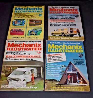 Vintage Set 4 1972-73 Mechanix Illustrated Magazines • $7.95