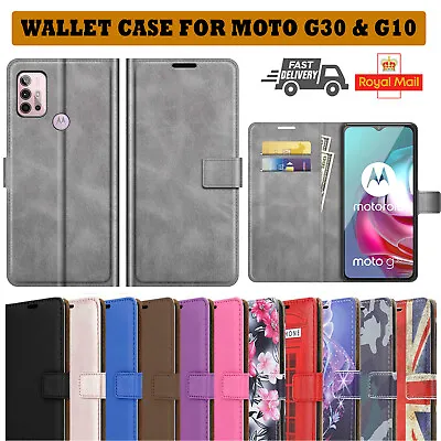 £1.49 • Buy For Motorola Moto G30 & G10 Premium Leather Flip Stand Wallet Phone Case Cover 