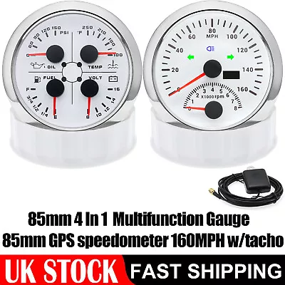 2 Gauge Set 85mm GPS Speedometer 160MPH W/tacho&85mm 4 In 1 Multifunction Gauge • $109.10