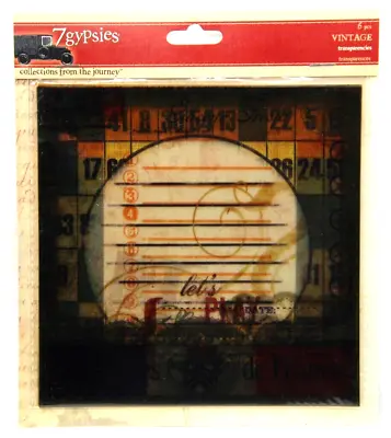 7gypsies VINTAGE Transparencies 6-pc Nostalgic Scrapbooking Junk Journaling 2009 • $4.95