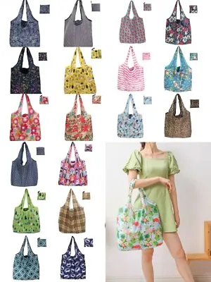 X Large Reusable Foldable Ladies Shopping Bag Eco Tote Handbag Fold Away Bag UK  • £2.99