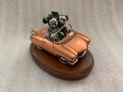 RARE Disney Chilmark Mickey & Minnie Mouse Figure CRUISING In CarPewter Figurine • $325