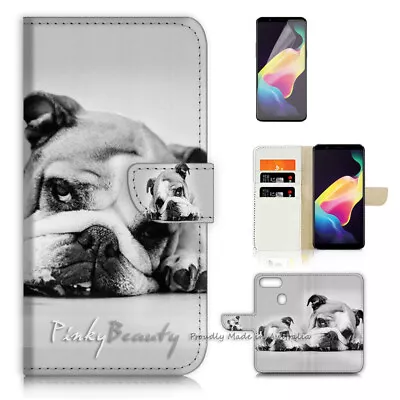 ( For Oppo AX7 ) Wallet Flip Case Cover AJ40171 Bull Dog • $12.99