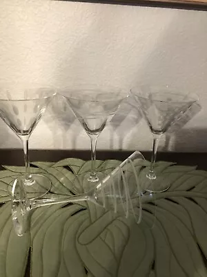 Mikasa Cheers 4 Martini Glasses Etched France Mint Condition • $30.99