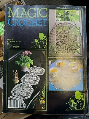 Magic Crochet # 27 Pattern Magazine October 1983 Doilies Suncatchers Runner • $20