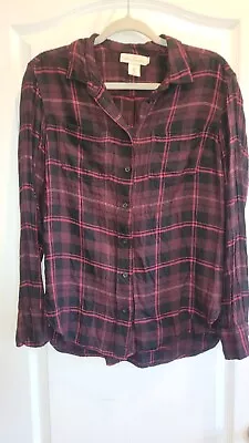 H&M L.O.G.G. Label Of Graded Goods Button-Up Shirt Red Black Plaid • $9.99