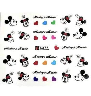 Mickey Mouse And Minnie Mouse Nail Art (water Decals)  Mickey Mouse Nail Wraps! • $2.99