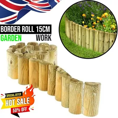 Garden Edging Border Roll 1.8m X 15cm Lawn Edges Flower Bed Plant Wooden Edge UK • £11.49