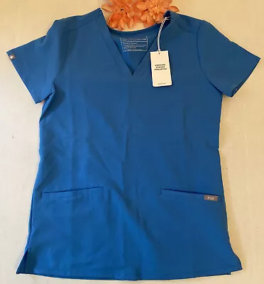 Figs Cap Capri Blue Scrub Top Shirt Casma Three Womens SZ XXS Medical NWT • $29.99