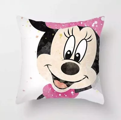 MINNIE MOUSE Cushion Cover Gift Pillow Case 45 X 45 Bedroom Decor Girls Boys • £7.99