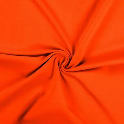 Cotton Jersey Spandex Stretch Dress Fabric Material - ORANGE • £109.99