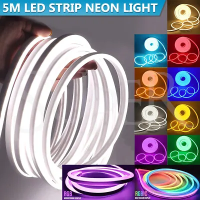 5M LED Neon Flex Lights 12V 2835 Waterproof Light Strip Flexible Bar Sign Lamp • $15.99