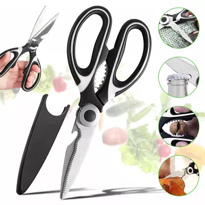 Stainless Steel Kitchen Shears Heavy Duty Scissors For Meat Fish Chicken Bones • $7.99