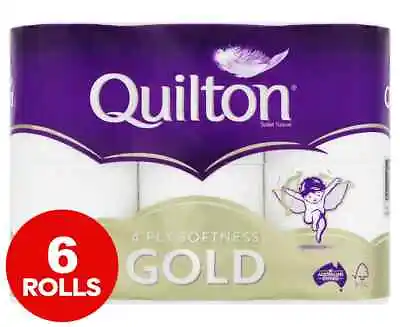 $6.60 • Buy 6pk Quilton Gold Toilet Paper Bathroom Tissue Rolls 4-Ply Soft Thick Absorbent