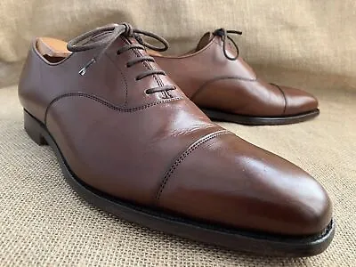 Crockett & Jones HALLAM Brown Leather Cap Toe Oxford Shoes UK 6.5 E || US 7.5 • $231