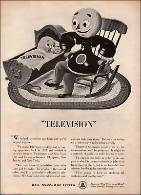 1945 Vintage Ad Bell Telephone System. Television Rug Rocking Chair   03/29/23 • $8.59