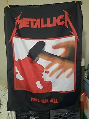 Metallica Kill 'Em All  Tapestry Flag  30 X40  1998 Made In Italy Licensed  • $15