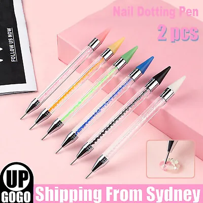 Dotting Pen Dual Ended Rhinestone Picker Wax Pencil Manicure Nail Art Tool AU • $4.98