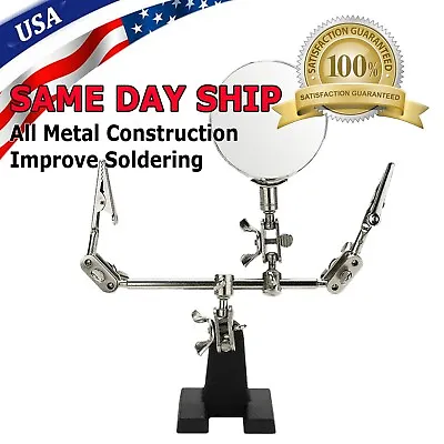 Helping Third Hand Magnifier Soldering Stand Clamp Holder Alligator Clip Tool • $9.49
