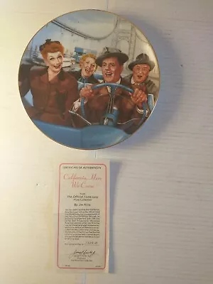  I Love Lucy  Plate  California Here We Come  With COA NO BOX 1989 GOOD COND • $9.99