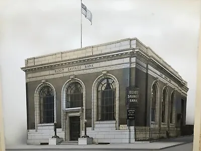 Original Antique Concept Art Rendering Eliot Savings Bank Boston Mass MA AL66 • $29.99