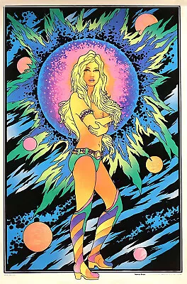 SPACE GIRL POSTER BLACK LIGHT FROM 1975 Replica 13 X 19  Photo Print • $28.99