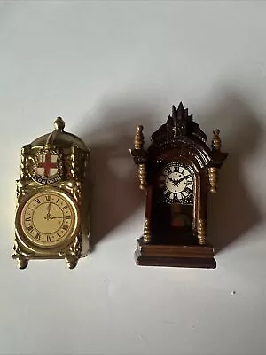 Vintage Miniature Dollhouse British Wooden Clock Lot Of 2 • $19.99