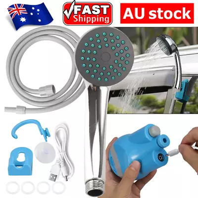 Portable Camping Shower USB Rechargeable Electric Shower Pump For Travel Camping • $35.85