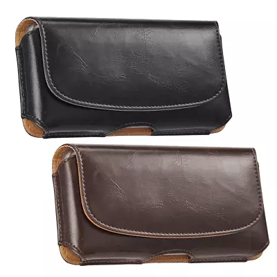 Horizontal Genuine Leather Belt Pouch IPhone Xs Waist Bag Magnetic Phone Cover • $10.99