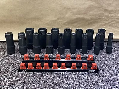 MAC Tools SVDPM166BRPT 16-PC. 1/2  Drive Metric Deep Impact Socket Set 10-25mm • $225.95