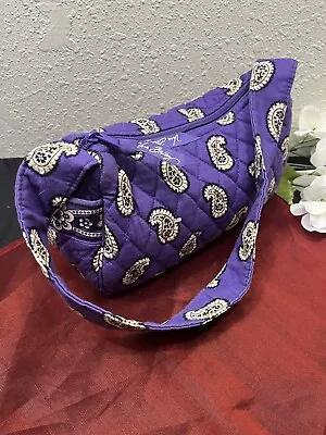 Vera Bradley Handbag Quilted Paisley Purse “Maggie Simply Violet” Small 10”x 6” • $14.99