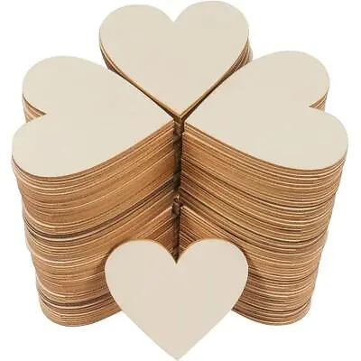 $6.99 • Buy Wooden Hearts Blank Wood Decoration Slices Wooden DIY Crafts For Home Craft