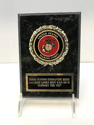 Marines US Marine Veteran Award Plaque FREE Custom  Engraving  Support The Vet  • $16.95