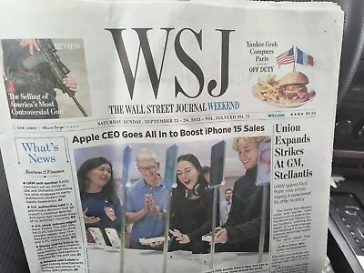 $10.20 • Buy The Wall Street Journal Weekend Saturday/Sunday, September 23-24 2023