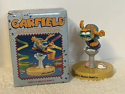 Vntg 1978 Enesco Garfield Ceramic Life’s A Beach Party Comic Figurine Orig Box! • $24.99