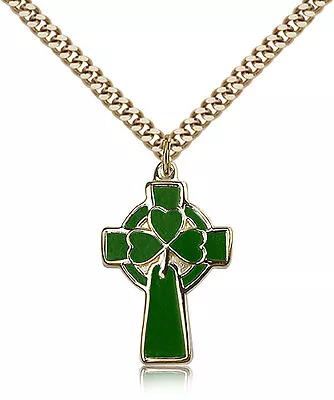 Gold Filled Cross Necklace For Men On 24 Chain - 30 Day Money Back Guarantee • $129.75