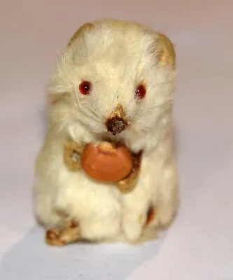 Vintage Mouse Figurine Red Nose Whiskers Corn Made In Germany Original Fur Toys • $39