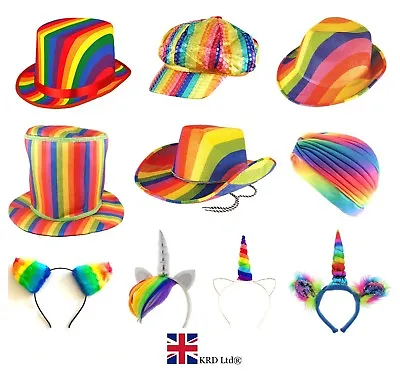 LGBT Gay Pride Hats Headband Costume Accessories Parade Fancy Dress Adult Party • £4.08