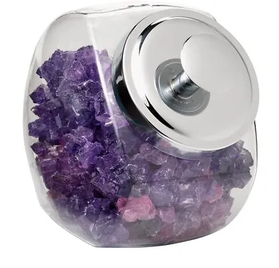 Anchor Hocking Glass Sweet Jar Cookie Jar Chrome Lid Shop Display Jars - 2 Sizes • £16.99