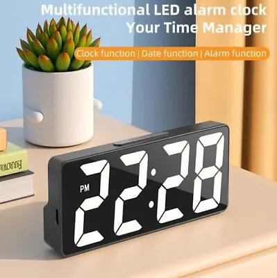 Digital Alarm Clock Multi-function Electronic Mirror Sonic Thermometer • $10.99