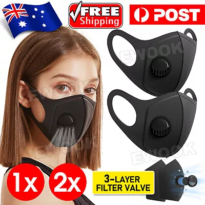 Premium Anti Air Pollution Face Mask Respirator & Filters P2 Washable AUS SHIP • $5.95