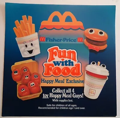 Vintage McDonalds Fisher-Price Fun With Food Happy Meal Translite Sign 1989  • $59.99