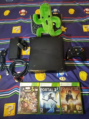 Microsoft Xbox 360 Slim 250GB HDD Black Console (NTSC) Bundle • $80