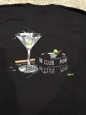 Michael Godard- MARTINI CLUB  T-Shirt-Las Vegas-Cigar-Cocktail-Size LARGE • $36.95