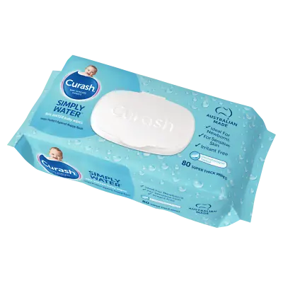 $16.02 • Buy Curash Baby Wipes Simply Water 80 Pack Soap And Paraben Free