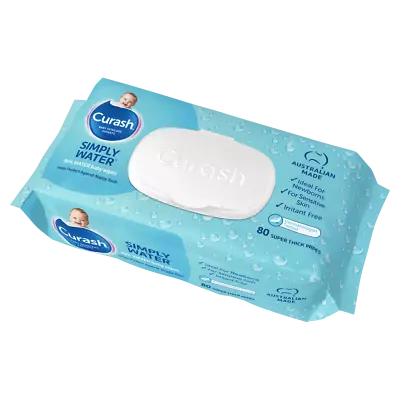 Curash Baby Wipes Simply Water 80 Pack Soap And Paraben Free • $16.43