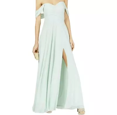 Size 5 Pastel Sage/Mint Green Chiffon SEQUIN HEARTS Wedding Guest Maxi Dress • $19.99